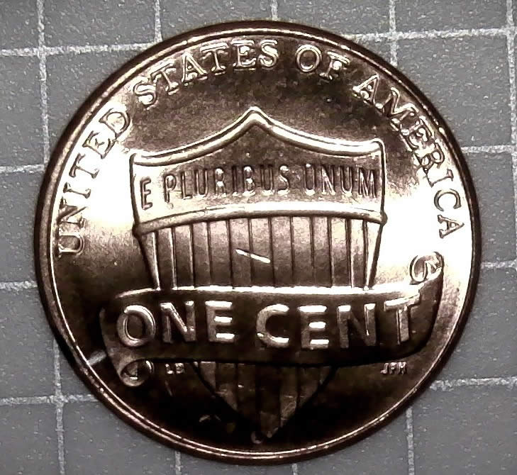 2014-P-Lincoln-Cent-Struck-Through-Rim-Burr!-From-Bought-OBW-BU-Ebay-Roll